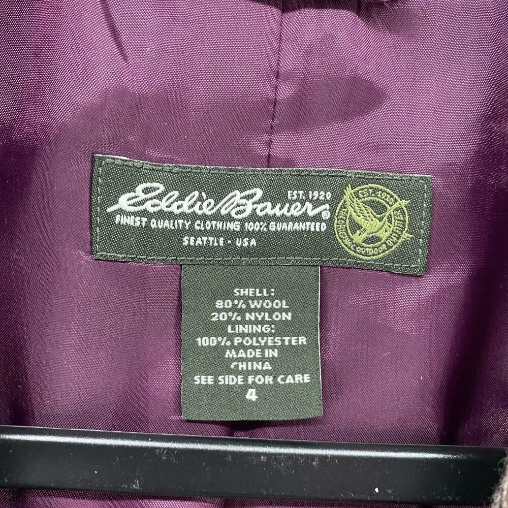 Eddie Bauer Blazer Wool‎ Jacket Womens 4 Brown Single Button Up Academia Office